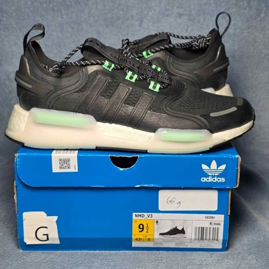 Adidas Nmd_v3 Black Green White Sneakers Men's Us 9.5 Or Women's 10.5